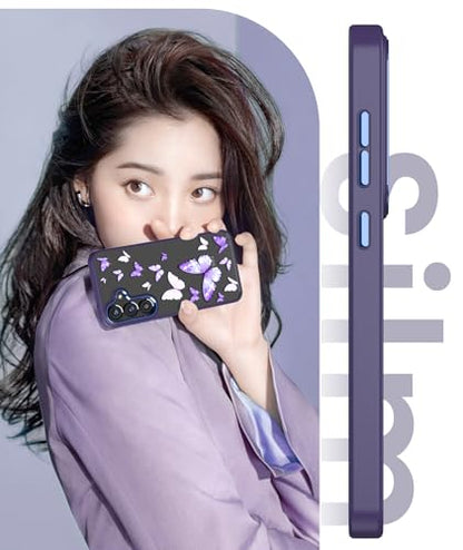 Clear Flower Pattern Phone Case for Samsung Galaxy S26 FE-Butterfly | Girl Women Slim Soft TPU + Hard PC Military Grade Protective Phone Cover WithTempered Glass Screen Protector for S26 FE - color: S26 FE-Butterfly