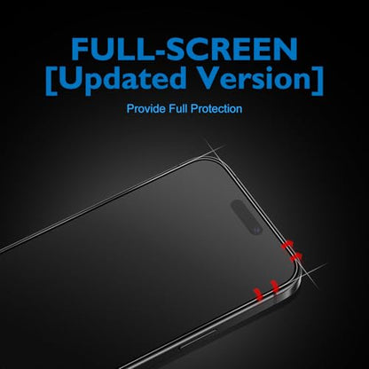 Mothca 2 Pack Matte Glass Full Coverage Screen Protector for iPhone 17 / iPhone 16 Pro 6.3-inch, Anti-Glare Anti-Fingerprint Black Edge Tempered Glass Film with Easy Installation Tool, Smooth as Silk - size: iPhone 16 Pro/17-6.3 Inch