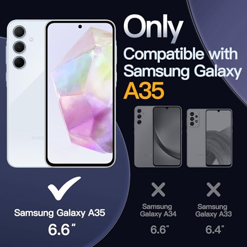 JETech Case for Samsung Galaxy A35, Anti-Yellowing, Clear | Shockproof Protection, Scratch Resistant Hard PC Back, Durable Transparent TPU Bumper - color: Clear, size: Galaxy A35