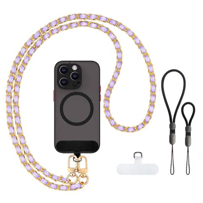Phone Crossbody Chain, Universal Crossbody Patch Phone Lanyards, Multifuctional Compatible with Most Smartphones, Phone lanyard, Anti theft（purple-45in） - color: Purple-45in