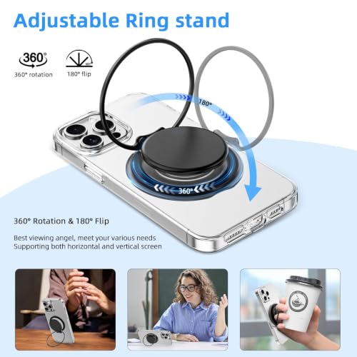 AUROX for MagSafe Phone Grip, Magnetic Phone Grips, Transparent White - color: Transparent White