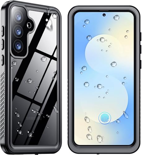 SPIDERCASE Designed for Samsung Galaxy S25 FE Case Waterproof,Built-in Screen & Camera Lens Protector[IP68 Underwater][Military Grade Shockproof] Full Body Protection Phone Case, Black/Clear - color: Black/Clear, size: Galaxy S25 FE 6.7"