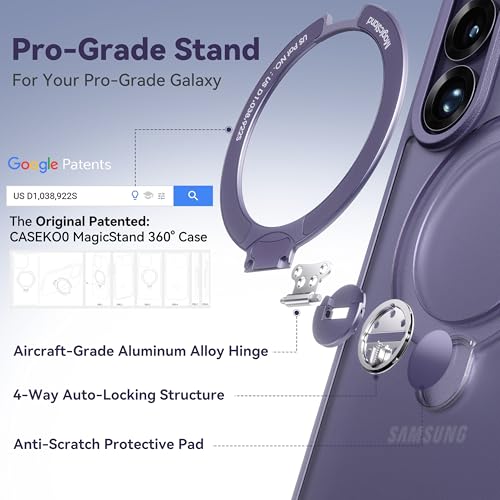 CASEKOO Cobalt Violet for Samsung Galaxy S26 Ultra Case with 360 Spin Magnetic Stand [Fit for MagSafe] [18FT MIL-STD Protection] Shockproof Invisible Ring Holder Matte Galaxy s26 Ultra Case 6.9'' - color: 1-Cobalt Violet