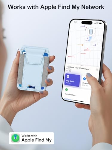 for MagSafe Wallet Works with Apple Find My, Strongest Magnetic Wallet - color: Sky Blue
