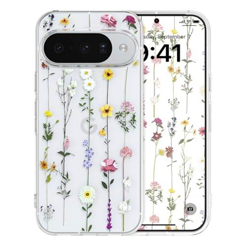 ZTOFERA Floral Case for Google Pixel 10/10 Pro,Cute Flower Pattern Case for Girls Women,Flexible Silicone Protective Slim Shockproof Bumper Phone Cover for Google Pixel 10/10 Pro,Clear - color: Clear, size: for Google Pixel 10/10 Pro