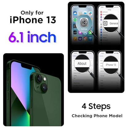 Compatible with iPhone 13 Case Waterproof, Built-in Screen & Camera Protector IP68 Underwater Full Body 13FT Military Dropproof Shockproof Phone Case 6.1"-Black/Clear - color: Black, size: iPhone 13