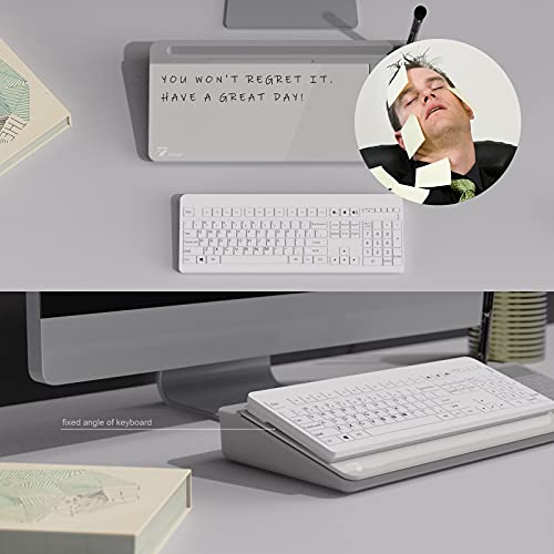 TOWON Glass Desk Whiteboard with Calculator 18x6 in, Desk Organizer, Gray - color: Cal Gray