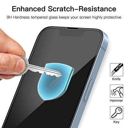 JETech Full-Coverage Screen Protector for iPhone 14/17e, 3-Pack | Black Edge Tempered Glass, Easy Installation Tool, HD Clear, Case-Friendly - size: iPhone 14/17e