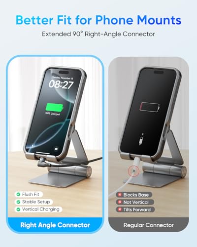 Longer Right Angle USB C Cable 10FT, 60W USB C to USB C for Thick Cases - size: 10FT+10FT