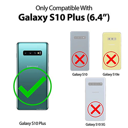 GOOSPERY Magnetic Door Bumper Compatible with Galaxy S10 Plus, Card Holder Wallet Case Easy Magnet Auto Closing Protective Dual Layer Sturdy Phone Back Cover-Black - color: Black, size: Galaxy S10 Plus