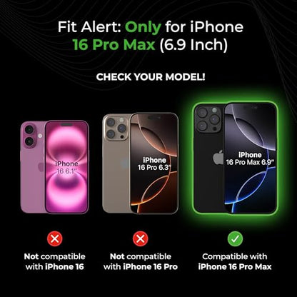 Deppa Pack of 2 for Phone 16 Pro Max (6.9 inches) Screen Protector with Stencil, 9H Shockproof, Full Coverage, Bubble-Free, Easy Installation, Ultra Clear