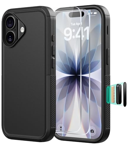 Diverbox Magnetic for iPhone 17 Case-(Compatible with MagSafe) Heavy Duty Protection Phone Case with Camera Control Button with Screen Protector Shockproof Drop-Proof 6.3 inch (Black) - color: Black, size: iPhone 17