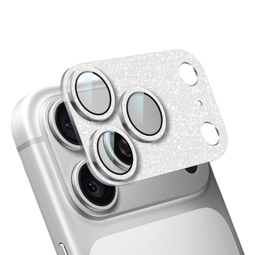 Camera Lens Protector for iPhone 17 Pro Max, Bling Glitter Women - color: Sparkly Silver
