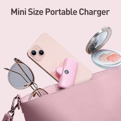iWALK USB-C Portable Charger for iPhone 15/16, Mini 20W 4,800mAh Wireless Power Bank Fast Charging Travel Battery Pack Compatible with iPhone 16/15/15 Plus/15 Pro/15 Pro Max, Andriod Phone Samsung - color: LightPink