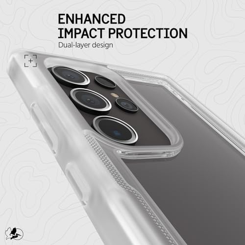 Pelican Voyager - Samsung Galaxy S24 Ultra Case [6.8”] [18ft MIL-STD Drop Protection] [Wireless Charging] Rugged Phone Case for Samsung Galaxy S24 Ultra w/Belt Clip Holster Stand - Anti Yellow - Clear - color: Clear