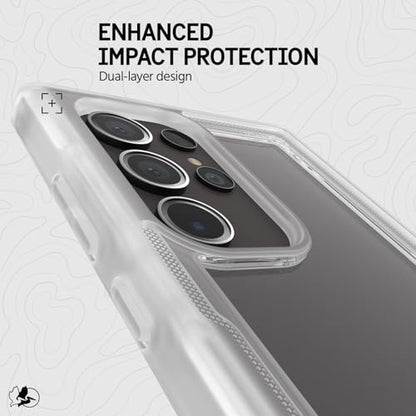 Pelican Voyager - Samsung Galaxy S24 Ultra Case [6.8”] [18ft MIL-STD Drop Protection] [Wireless Charging] Rugged Phone Case for Samsung Galaxy S24 Ultra w/Belt Clip Holster Stand - Anti Yellow - Clear - color: Clear