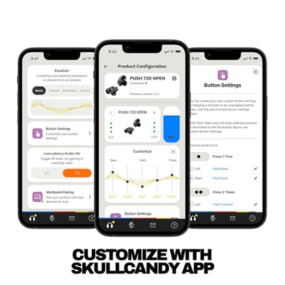 Skullcandy Push 720 Open Wireless Open-Ear Bluetooth Earbuds - Cement - color: Cement