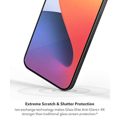 ZAGG Glass Elite Anti-Glare Plus - Blocks Glare from your device - Made for iPhone 12 Pro Max,InvisibleShield, Clear, 200106678 - size: iPhone 12 Pro Max, style: Glass Elite Anti-Glare Plus