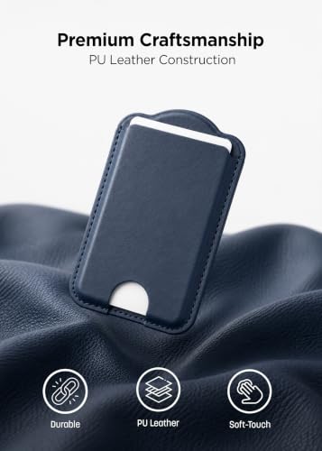 ENCASED Magnetic Wallet for Samsung Phones (Compatible with MagSafe) Premium PU Leather Slim Card Holder Designed for Galaxy S26, S26 Plus, S26 Ultra (Dark Blue) - color: Blue