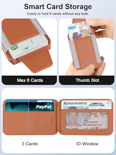 for MagSafe Wallet Works with Apple Find My, Strongest Magnetic Wallet - color: Brown