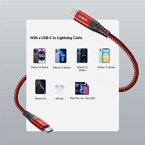iPhone Fast Charger Cable [MFi Certified] USBC Lightning Cable 6FT, 2 Pack - color: Red, size: 6FT, style: USB-C to Lightning Cable