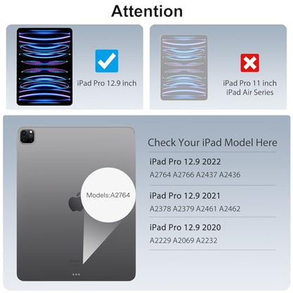 SPARIN Screen Protector for iPad Pro 12.9 [2022/2021/2020-6th/5th/4th] | 2pcs Camera Lens Protector+ 2pcs Tempered Glass for iPad Pro 12.9 inch, Support Apple Pencil & Case Friendly - size: iPad Pro 12.9 inch 4th/5th/6th