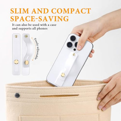 2-Pack White Silicone Phone Strap with Kickstand - Versatile Grip & Holder for Most Phones and Cases (Transparent * 2) - color: Transparent * 2