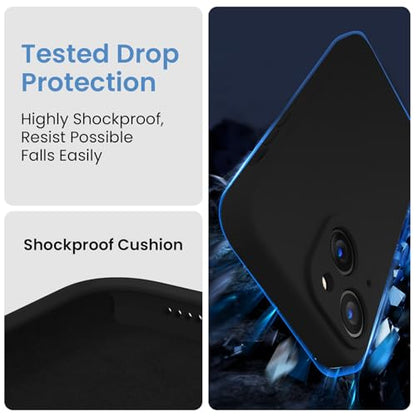 FireNova Designed for iPhone 14 Case, Silicone Upgraded [Camera Protection] Phone Case, Soft Anti-Scratch Microfiber Lining Inside, 6.1 inch, Black - color: Black, size: Iphone 14