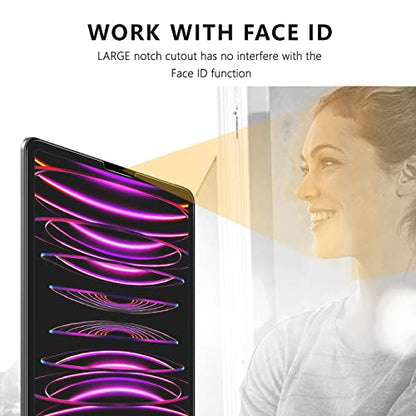 SPARIN 2 Pack Screen Protector Compatible with iPad Pro 12.9 inch | 2022/2021/2020/2018 Released (6th/5th/4th/3rd) without Home Button, Tempered Glass Screen Protector Work with Face ID - size: iPad Pro 12.9''(6th/5th/4th/3rd)