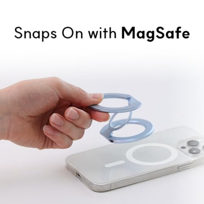Phone Ring Holder for MagSafe Case, Strong Magnetic Cell Phone Grip, 360° Rotation Kickstand Compatible with iPhone and Android. - color: Black Titanium