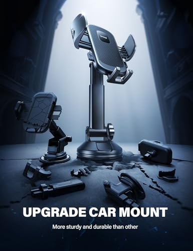 Lamicall Car Phone Holder Military-Grade Suction Cup Dashboard Windshield - color: Black