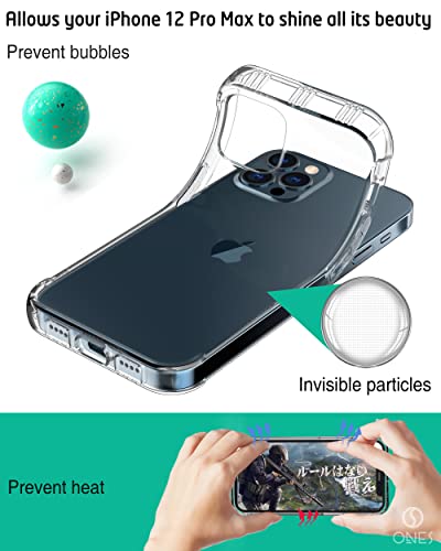 ONES Clear Case for iPhone 12 Pro Max Anti-Yellowing Crystal Clear Case, Military-Grade Shockproof Slim Transparent Phone Cover with Camera Guard - color: HD High Transparency, size: iPhone 12 Pro Max