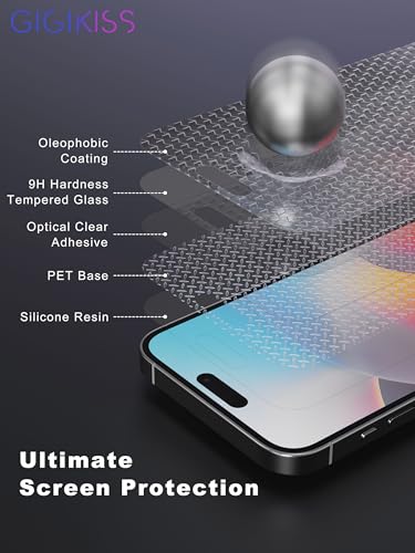 GIGIKISS 2 Pack Privacy Screen Protector for iPhone 16/15 - size: for iPhone 16 6.1 inch - Black