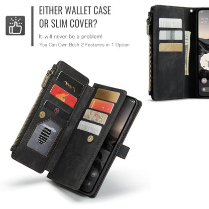 Google Pixel 11 Pro XL 5G Wallet Case with Card Holder,Black - color: Black, size: Pixel 11 Pro XL 6.8 Inch