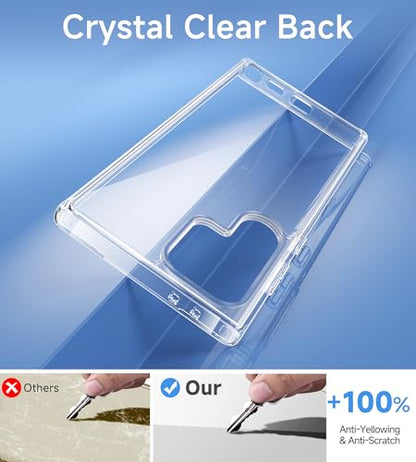 USLAI Case for Samsung Galaxy S24 Ultra, Anti-Yellowing, Crystal Clear Back, Shockproof & Military‑Grade Drop Protection - Transparent - color: Clear, size: Galaxy S24 Ultra