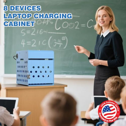 POCHAR 8-Unit Charging Cabinet for Chromebooks & Tablets Up to 14" Screens - size: 8 Chromebooks/Laptops