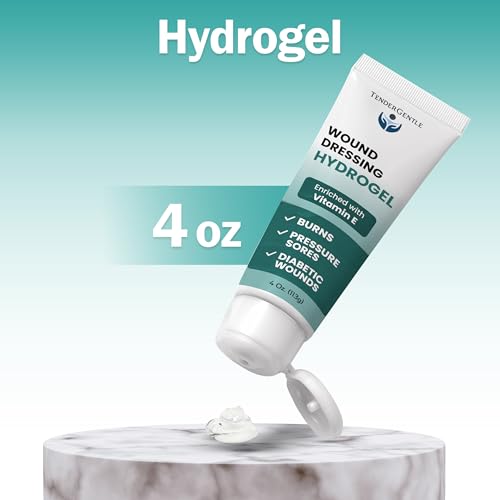 Hydrogel Wound Dressing Ointment - 4 oz Amorphous Hydrogel for Wound Care, Burns, Diabetic Ulcers - Enriched with Vitamin E - First Aid Gel for Medical Facilities and Nursing Homes - size: 4 Ounce (1 Pack)
