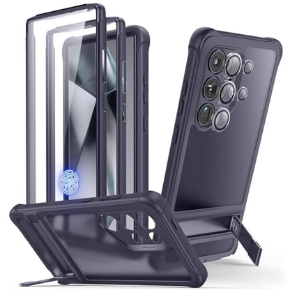 ESR for Samsung Galaxy S24 Ultra Case, S24 Ultra Case with Extra Protective Front Frame & 3 Kickstand Modes, Exceeds Full-Coverage Military-Grade Protection, Heavy Duty Shock Armor, Clear Purple - color: Armor-Frosted Purple