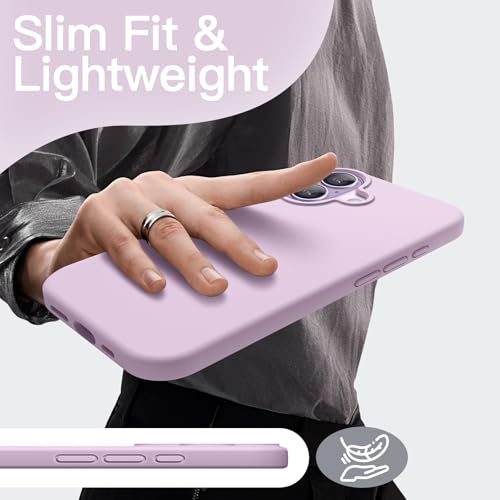 JETech Silicone Case for iPhone 17, Purple | Silky Soft Touch, Shockproof Protection, Scratch Resistant, Microfiber Lining - color: Purple, size: iPhone 17
