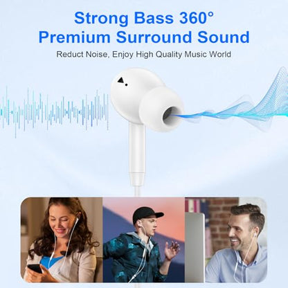Wired Earbuds USB C Ear Buds Wired Headphones for iPhone 17e 17 Pro Max 17