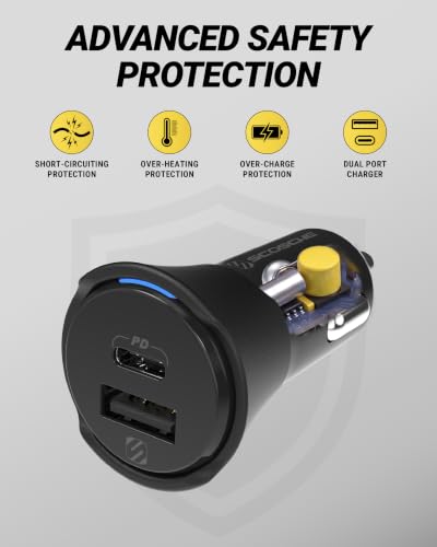 Scosche PowerVolt Power Delivery 32W Dual Port USB-C Car Charger Adapter - size: Dual Port, style: 32W