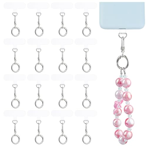20 Pack Universal Phone Tether Tab With Swivel Lanyard Snap Hook for Phone Cases - color: SIlver