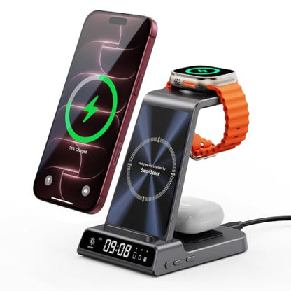 3 in 1 Wireless Charger for iPhone 8-18, Apple Watch Ultra 4/12, AirPods