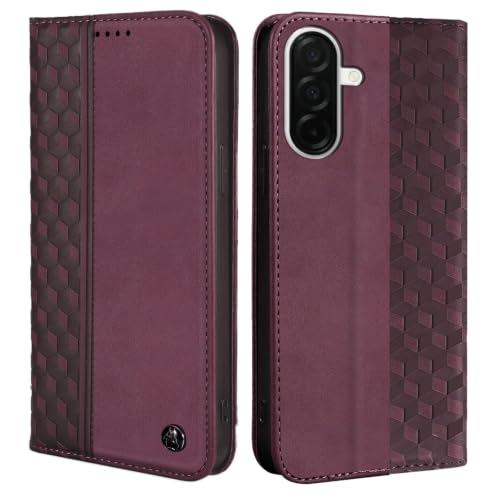 Wallet Case for Samsung Galaxy A18/A17/A26/A16 5G 6.7 inch - PU Leather Flip Cover with Card Holder Slots, Strong Magnetic Folio Phone Case, Wine Red - color: Wine Red, size: Samsung Galaxy A18/A17/A26/A16 6.7"