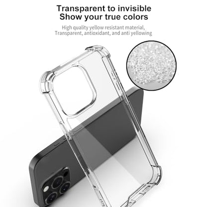 for iPhone 16 Pro Premium Quality Clear Case with Airbags – Hard Shockproof Transparent Cover with Airbag Corners, Strong A+ Military Grade Drop Protection, Anti-Yellowing, Crystal Clear for 16 pro