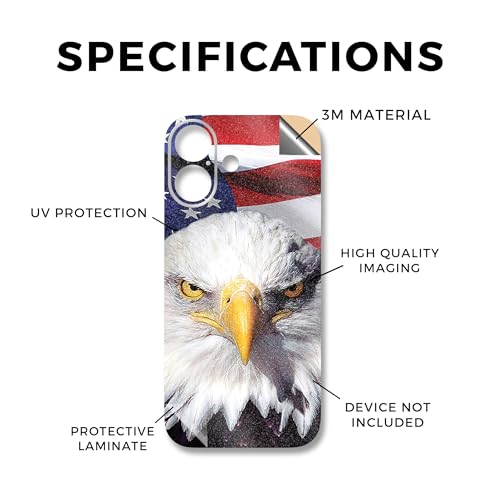 Glossy Glitter Phone Skin Compatible with Apple iPhone 17 - America Strong - Premium 3M Vinyl Protective Wrap Decal Cover - Easy to Apply | Crafted in The USA by MightySkins - color: America Strong, size: iPhone 17 (Full Wrap), style: Glossy Glitter Finis