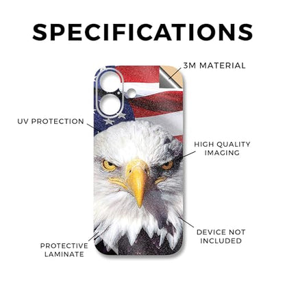 Glossy Glitter Phone Skin Compatible with Apple iPhone 17 - America Strong - Premium 3M Vinyl Protective Wrap Decal Cover - Easy to Apply | Crafted in The USA by MightySkins - color: America Strong, size: iPhone 17 (Full Wrap), style: Glossy Glitter Finis