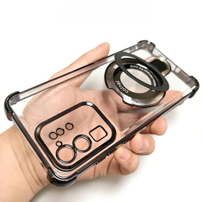 Case Compatible with Samsung Galaxy S20 Ultra Case Rugged softcase Protective with Ring Stand Clear Phone case for Samsung S20 Ultra,Black - color: Black, size: Samsung Galaxy S20 Ultra