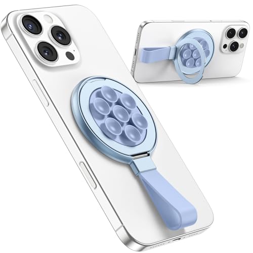 TAURI for Magsafe Suction Phone Grip - Universal Magnetic Suction Grip, 360° Rotating Hands-Free Holder, Silicone Suction Grip for iPhone 17 Pro Max/16/Android/S25,Blue - color: Blue