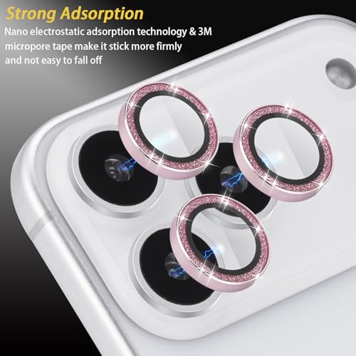 Camera Lens Protector for iPhone 17 Pro/17 Pro Max, Glitter Pink - color: Glitter Pink